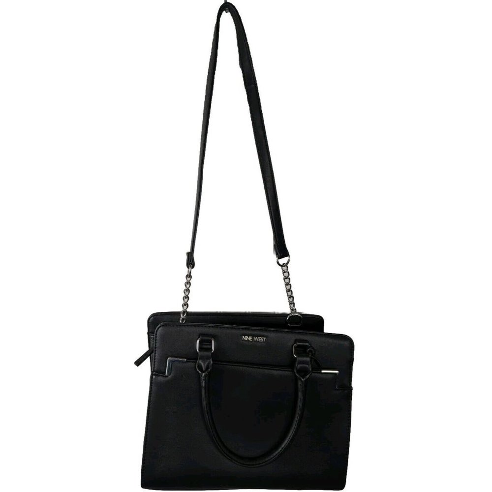 Nine West‎ Large Tote Shoulder Hand Bag Cross-Grain Vegan Faux Leather W Wallet